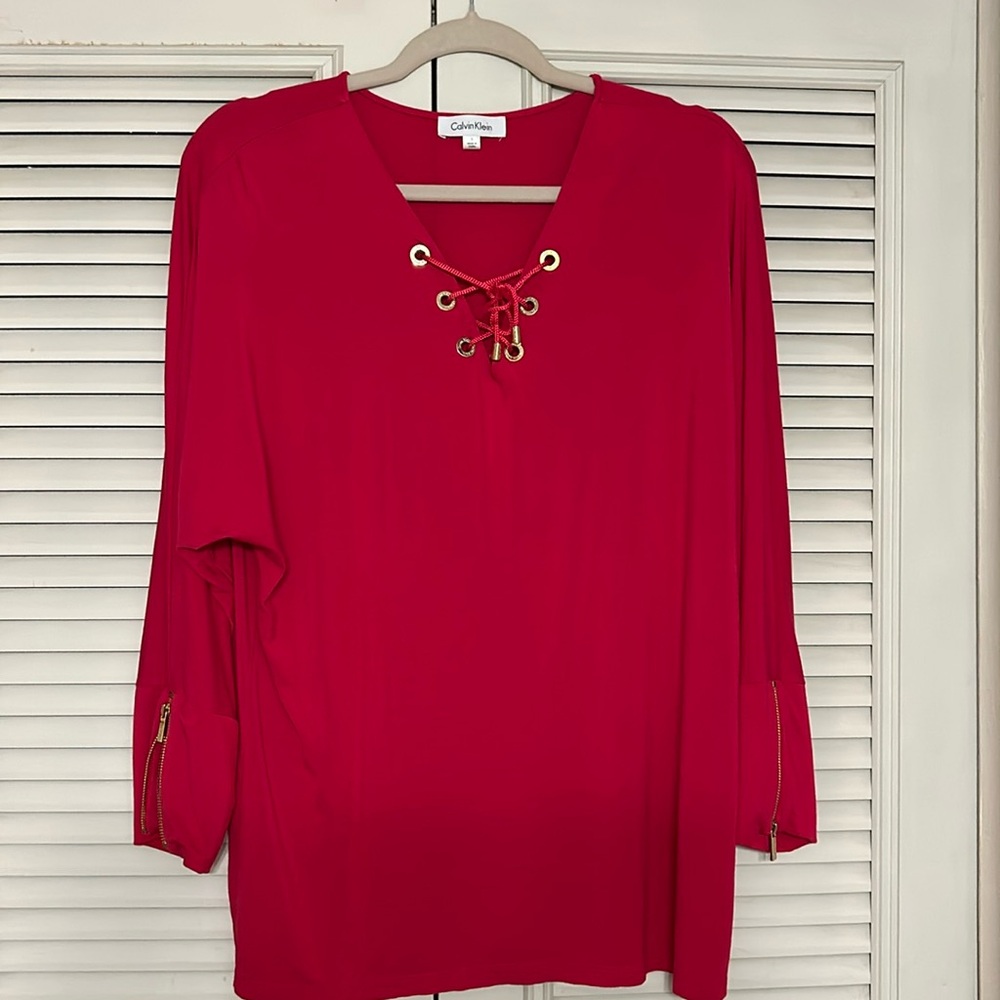 Calvin Klein Red Knit Top